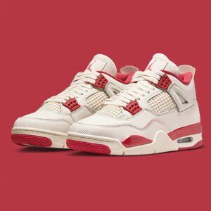 Men’s Retro 4 Style Cream & Red Basketball Sneakers – Casual Sport Shoes